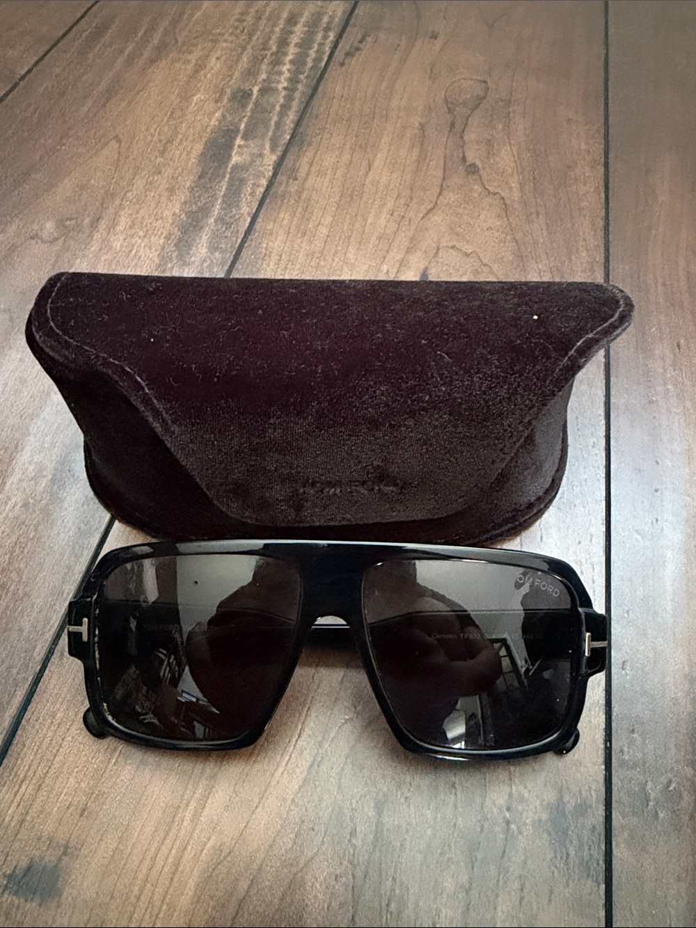 Tom Ford Men’s Black Sunglasses with Dark Lenses